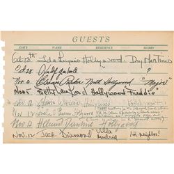 Judy Garland and Hollywood Stars Signed Guest Page