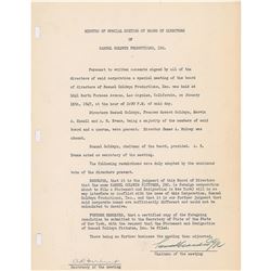 Samuel Goldwyn Document Signed