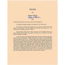 Psycho: Robert Bloch and Janet Leigh Signed Typescript and Photo
