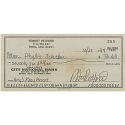 Robert Redford Signed Check