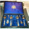 Image 1 : English Silver Plated BoxedTeaspoons and Tongs.#1279737