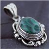 Image 1 : STERLING SILVER Estate NEPAL MALACHITE Pendant #1286463