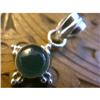Image 1 : STERLING SILVER Estate RARE GREEN ONYX Pendant #1286470