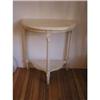 Image 1 : Antique Shabby White Umbered Demi Lune Table  #1286513