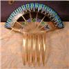 Image 1 : DECO Comb Blue & Green Rhinestones ANTIQUE #1287031