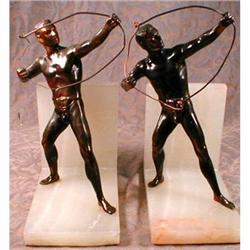 ARCHERS Bookends PAIR Bronzed VINTAGE Male #1287075