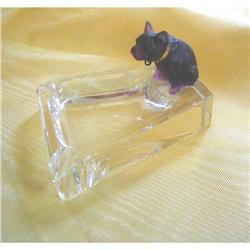 30's ART DECO FRENCH BULLDOG GLASS ASH TRY/RING#1287077