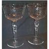 Image 1 : Eight Cut Glass Cornflower Optic Wine Goblets #1287128