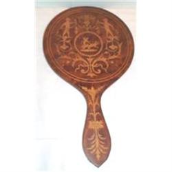 Wooden Inlaid Ladies Vanity Hand Mirror #1287138