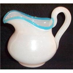 English Blue White Opaline Creamer #1287139