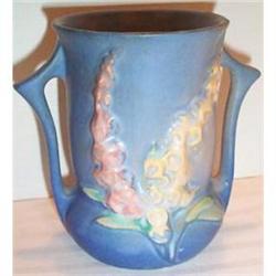 Roseville Foxglove Blue Background Vase #1287145