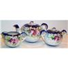 Image 1 : Hand Painted Floral and Cobalt Blue Tea Set #1287247