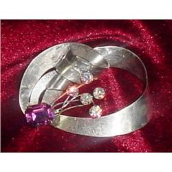 Sterling Silver and Rhinestone Brooch #1305894