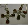 Image 1 : STERLING SILVER Estate RARE GARNET Earrings  #1306018