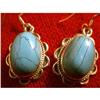 Image 1 : STERLING SILVER Estate RARE TURQUOISE Earrings #1306021