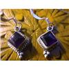 Image 1 : STERLING SILVER Estate RARE AMETHYST Earrings #1306025