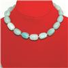 Image 1 : STERLING SILVER Estate AMAZONITE PEARL Necklace#1306045