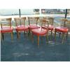 Image 1 : Set of Six Red Upholstered tavern chairs #1306080