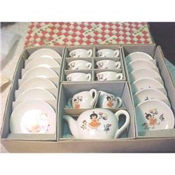 Vintage Girl with Balloons Toy Tea Set #1306286