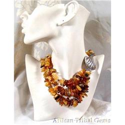 WOW Huge Baltic Amber Sterling Necklace ~ 135 #1306530