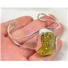 Image 1 : Shimmering Genuine Baltic Amber Sterling Cuff #1306572