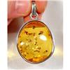 Cool Honey Baltic Amber Sterling Pendant #1306618