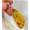 Image 1 : So FINE Cognac Baltic Amber Sterling Pendant #1306624