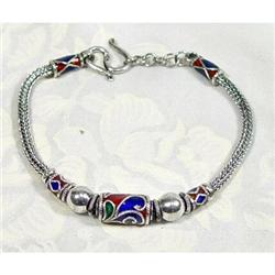 So Very Fine  ENAMEL Sterling Bracelet #1306635