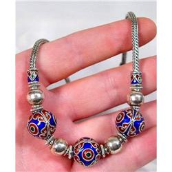 Astounding Colorful  ENAMEL Sterling Choker #1306636