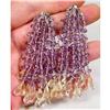 Image 1 : MOST FINE 3" Showers Amethyst Citrine Earrings #1306667