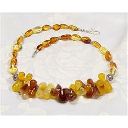 Delightful AUTUMN Chalcedony Briolette Necklace#1306675