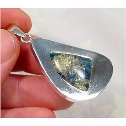 Captivating Blue Amber Sterling Pendant #1306685