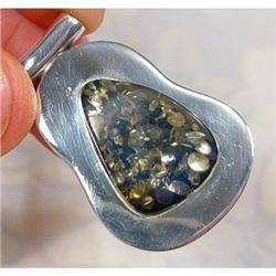 Polish Green Blue Baltic Amber Pendant #1306687