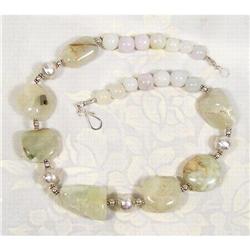 Prenite Gemstone Sterling  Necklace~140 GRAMS #1306692