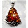 Image 1 : Superb Baltic amber Silver Pendant~33grams  #1306902