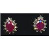 Image 1 : GENUINE 4.44 CTW RUBY AND DIAMONDS CLASSIC STUD#1307021