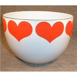 ARABIA Hearts BOWL 8 in. Finland ENAMEL #1307032