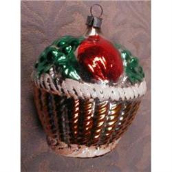 FRUIT Basket CHRISTMAS Ornament FIGURAL #1307044