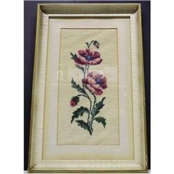 LOVELY FRAMED NEEDLEWORK PICTURE #2 #1312201