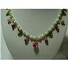Image 1 : F.W. Cultured Pearls with Czech Glass Flowers #1312392