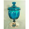 Image 1 : Blue Glass Covered Compote #1312511