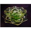 Image 1 : Green Glass Bowl with Under Plate #1312515