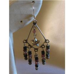 Faceted Tourmaline~ Sterling silver earrings #1312614