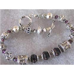 Swarovski crystal~ Bali silver bracelet #1312616