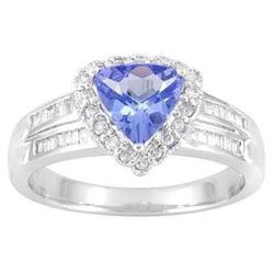 14kt White Gold Trillion Tanzanite & Diamond #1312629