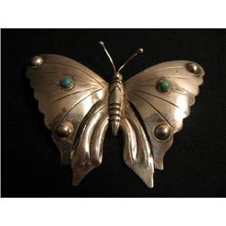 Vintage Butterfly Brooch Silver Mexico Huge #1312843