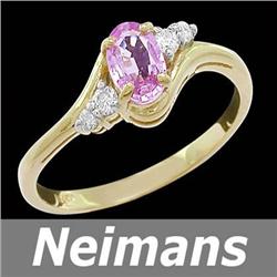 Neimans 2.00 ct Pink Sapphire & Diamond Ring 14kt Gold