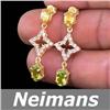 Image 1 : Neimans 4.50 ct Peridot & Sapphire Chandelier Earrings