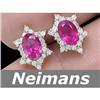 Image 1 : Neimans 1.75 ct Ruby & Diamond Stud Earrings 14kt Gold