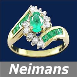 Neimans Certified 1.00 ct Fire Opal & Diamond Ring 14kt